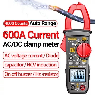 PN200 Digital Clamp Meter Multimeter AC/DC Voltage Current Capacitance Tester • £27.49