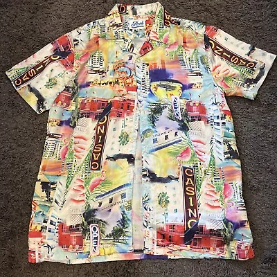 Fresh Prints Of Bel Air Men's Size Large SS Button UpShirt Casino Flamingo Hotel • $4