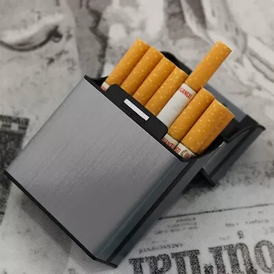 New Tobacco Holder Cigarette Case Aluminum Lighter Pocket Box Storage Portable • £4.99