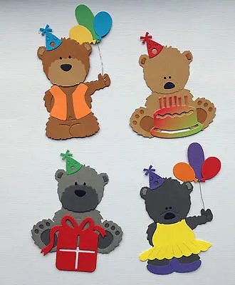 Bear Themed Die Cuts X4: Baby Birthdays Wedding Mother/Father Day Card Making • £2.99