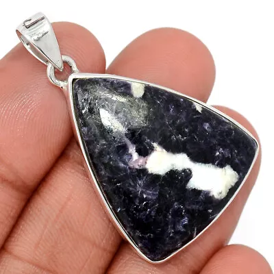 Natural Purple Lepidolite 925 Sterling Silver Pendant Jewelry CP38544 • $16.99