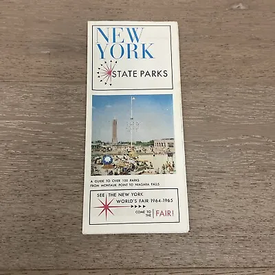 VTG 1964-1965 New York State Park Map & Guide VGUC - World's Fair Rockefeller • $30