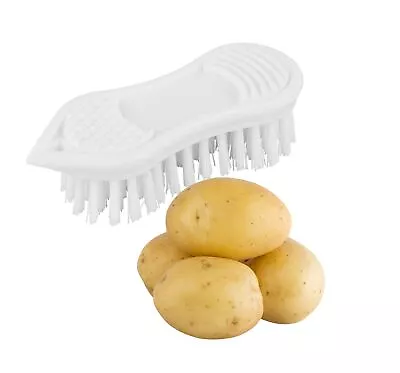 Vegetable Brush Chef Aid Veg Potato Scrubbing Brush With Scraper Cleaning Tool • £5.45