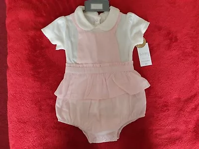 Baby Girls Pink And White Romper Outfit 9-12 Months New With Tag's Brand Matalan • £7.99