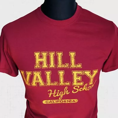 Hill Valley T Shirt Retro Movie Back To The Future Marty McFly Cardinal • £13.99