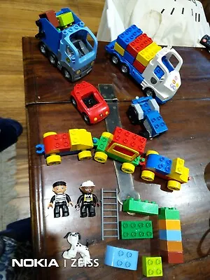 40-pc Lego DUPLO VEHICLES Train Fire Rubbish Trucks Tractor Car FIGURES Dog+ LOT • $49.99