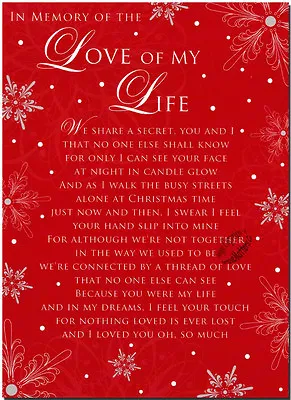 Christmas Grave Card Love Of My Life FREE Holder -C106 Memoriam Funeral Memorial • £1.85