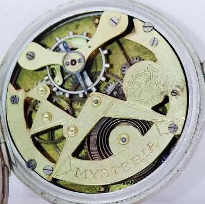 Antique  Mysteria  Pocket Watch Masonic Fancy Enamel Dial SKELETON MOVEMENT 1900 • $1700