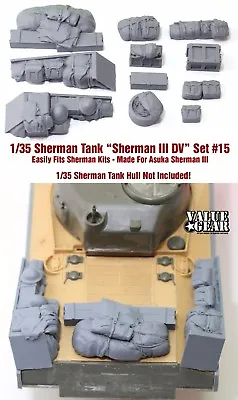 1/35 Scale Sherman Engine Deck Stowage Set #15 Sherman III - Value Gear Resin • $15