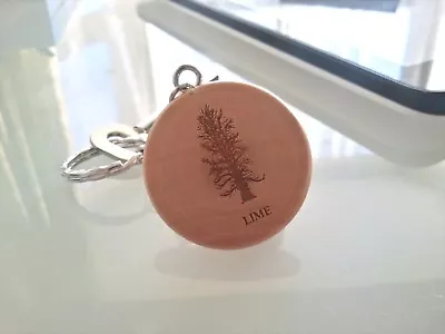 Round Wooden Keyring - Engraved With Your Favourite Tree - Wood - Gift - Present • £4.73