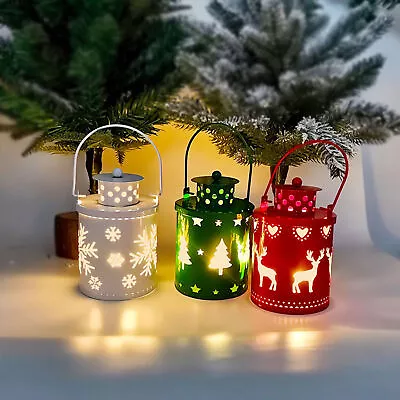 Christmas Hollow LED Light Up Lantern Xmas Tree Ornament Lamp Party Home Decor • $15.09