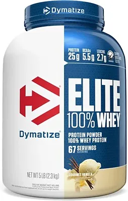 Dymatize Elite 100% Whey Protein Powder Vanilla - 5lbs. Exp 03/2025 • $69.99