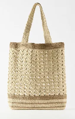 Zara Plaited Straw Tote Bag New With Tags • £15
