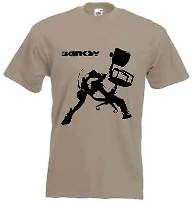 BANKSY OFFICE CHAIR T-SHIRT - The Clash London Calling - Choice Of 10 Colours • £12.95