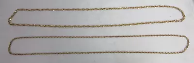 Lot Of 2 27 Inch Long Gold Plated Chains Necklaces Mens Jewelry • $12.95