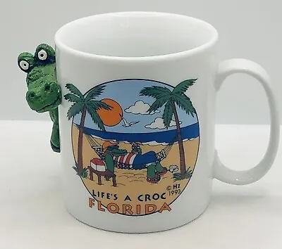 VTG 3D FLORIDA Coffee Mug Tea Cup Alligator Crocodile  Life's A Croc  1993  • $9.99