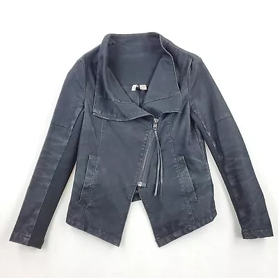 H&M Didived Faux Leather Moto Jacket Women Size 6 Full Zip • $15