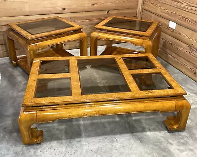 Vintage Stunning Set Of 3 Chow Leg Ming Style Coffee And End Tables • $3500