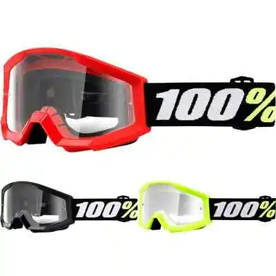 100% Strata Mini Solid Clear Lens Youth Off Road Dirt Bike MX Motocross Goggles • $16.06