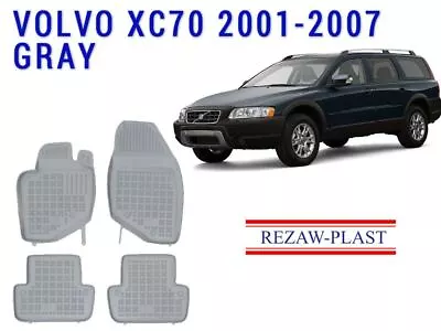 Floor Mats For Volvo XC70 2001-2007 2 Rows All Weather Rubber Mat Set Gray Odor • $119.99