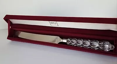 MIKASA Silver PLATE Wedding CAKE Slicing KNIFE Rousseau CRYSTAL Handle  • $24.95
