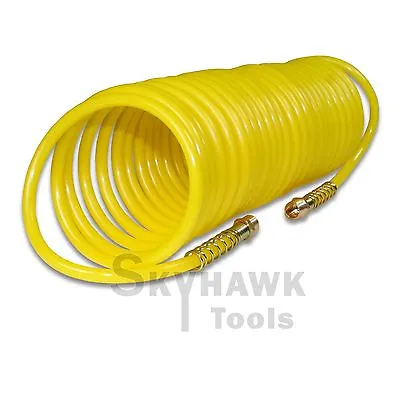 25ft X 1/4  Recoil Air Hose Re Coil Spring Ends Pneumatic Compressor Tool 200psi • $8.99