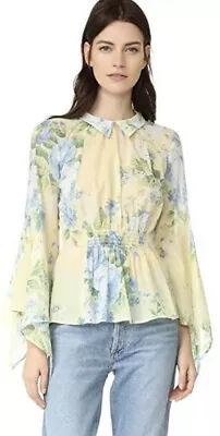 ALICE McCALL  LEMON FLORAL BLOUSE SHIRT SIZE 8au Great Condition • $44