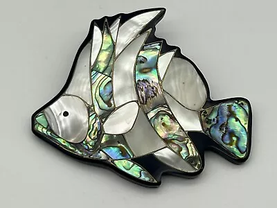 Stunning Mother Of Pearl Fish Brooch Pin Pendant • $17.50