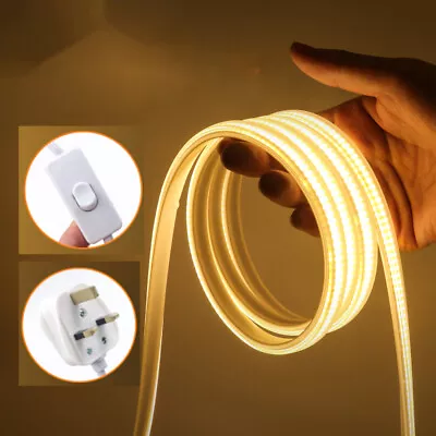 £24.47 • Buy 220V COB LED Strip Lights High Density Flexible Tape Rope Lamp Kitchen Cabinet