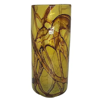 Mdina Michael Harris Blown Art Glass Vase Malta 1970s  Earthtones 8  Tall Signed • $89.95