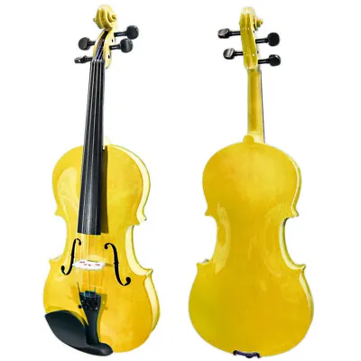 SKY 4/4 Full Size Solid Wood Gold Violin Beautiful With Bow Brazilwood Bow Rosin • $79.99