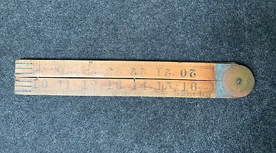$25.07 • Buy Vintage Rabone No. 1165 Boxwood & Brass 3' Folding Rule  With Angle Finder