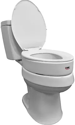 Toilet Seat Riser For Elongated Toilet Seats Adds 3.5” To Any Toilet White • $22.50
