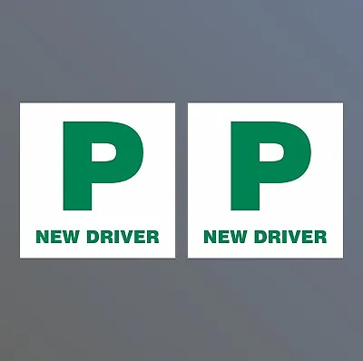 £3.15 • Buy 2x Legal P Plates New Driver Legal Stickers Sign Passed Pass Car Learner 