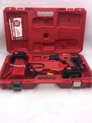 Milwaukee Red Black 12 Volt Lithium-Ion Cordless Drill Tool Kit With Hard Case • $10.50