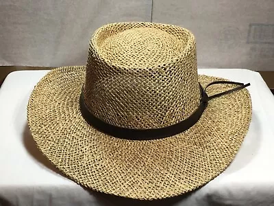 $39.99 • Buy Stetson Gambler Seagrass Straw Outdoorsman Hat Natural S/ MEDIUM LARGE/ X Large