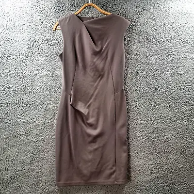 $28.95 • Buy ASOS Womens Pencil Dress Size 16 Taupe Grey Stretch Knit Sleeveless Knee Length