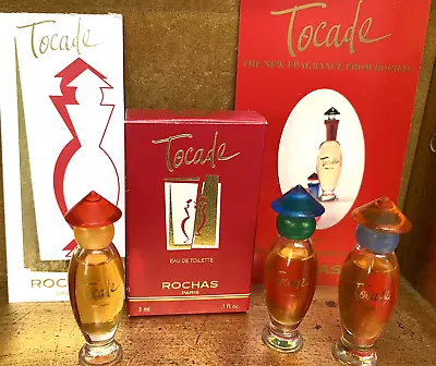 Tocade Rochas Eau De Toilette RARE MINI LOT  3ML 0.10 Oz MINIATURES Ltd Ed Caps • $29