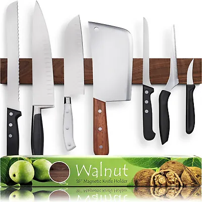 HMmagnets Premium 16 Inch Dark Walnut Wood Magnetic Knife Holder For Wall • $44.95