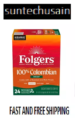 Folgers Lively Colombian Decaf Medium-Dark Roast Coffee K-Cup Pods 24-Count • $13.85