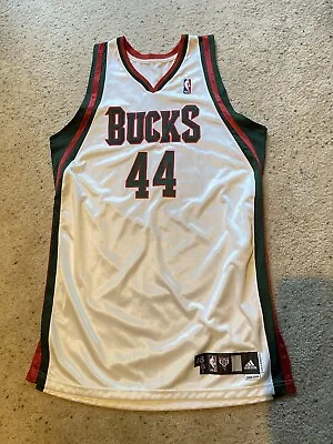 2008-09 Austin Croshere Game Worn Bucks Home Jersey Adidas White Used Mears • $400