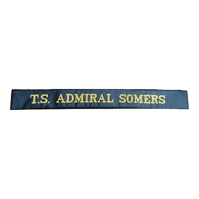T.S. Training Ship Admiral Somers Full Length Navy Cap Tally • £6.99