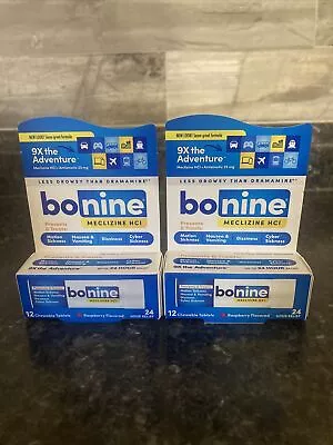 Bonine Chewable Motion-Sickness Relief Tablets Raspberry 12 Ct Pack Of 2 • $10.25