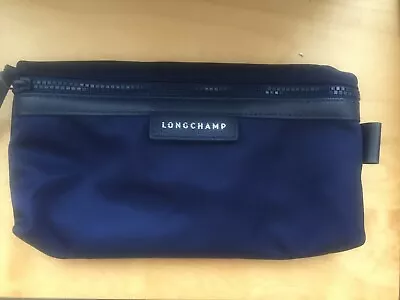 New Longchamp Le Pliage Neo Pouch Bag Blue Nylon Leather Or Coin Holder • $44.99