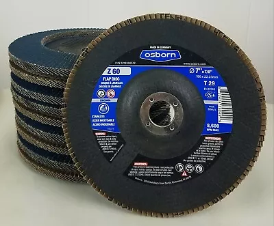 Osborn Flap Disc 7  X 7/8  Z 60 Grit Type 29 (Box Of 10) • $34.95