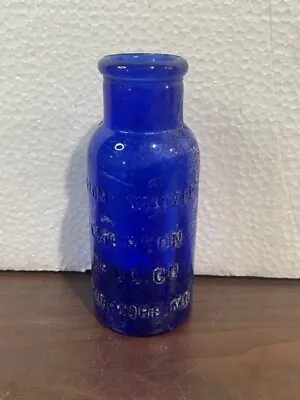 Vintage Bromo-Seltzer Emerson Drug Co. Baltimore Maryland Blue Glass Bottle • $8.99