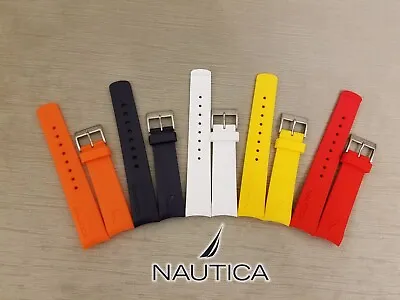 22 Mm Authentic NAUTICA NTC Men’s NST Silicone Rubber Watch Band Strap • £21.41
