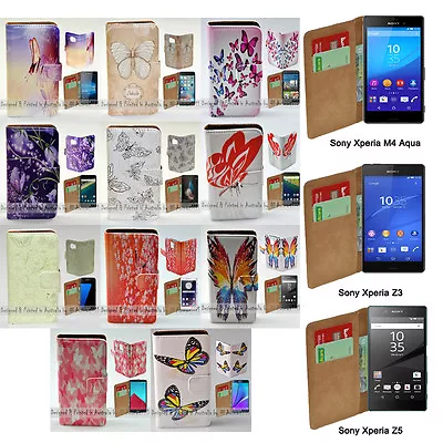 $13.98 • Buy For Sony Xperia Series - Butterflies Theme Print Wallet Mobile Phone Case Cover