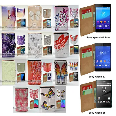 For Sony Xperia Series - Butterflies Theme Print Wallet Mobile Phone Case Cover • $13.98
