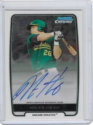 Miles Head 2012 Bowman Chrome #BCA-MH Auto Oakland A’s Athletics • $3